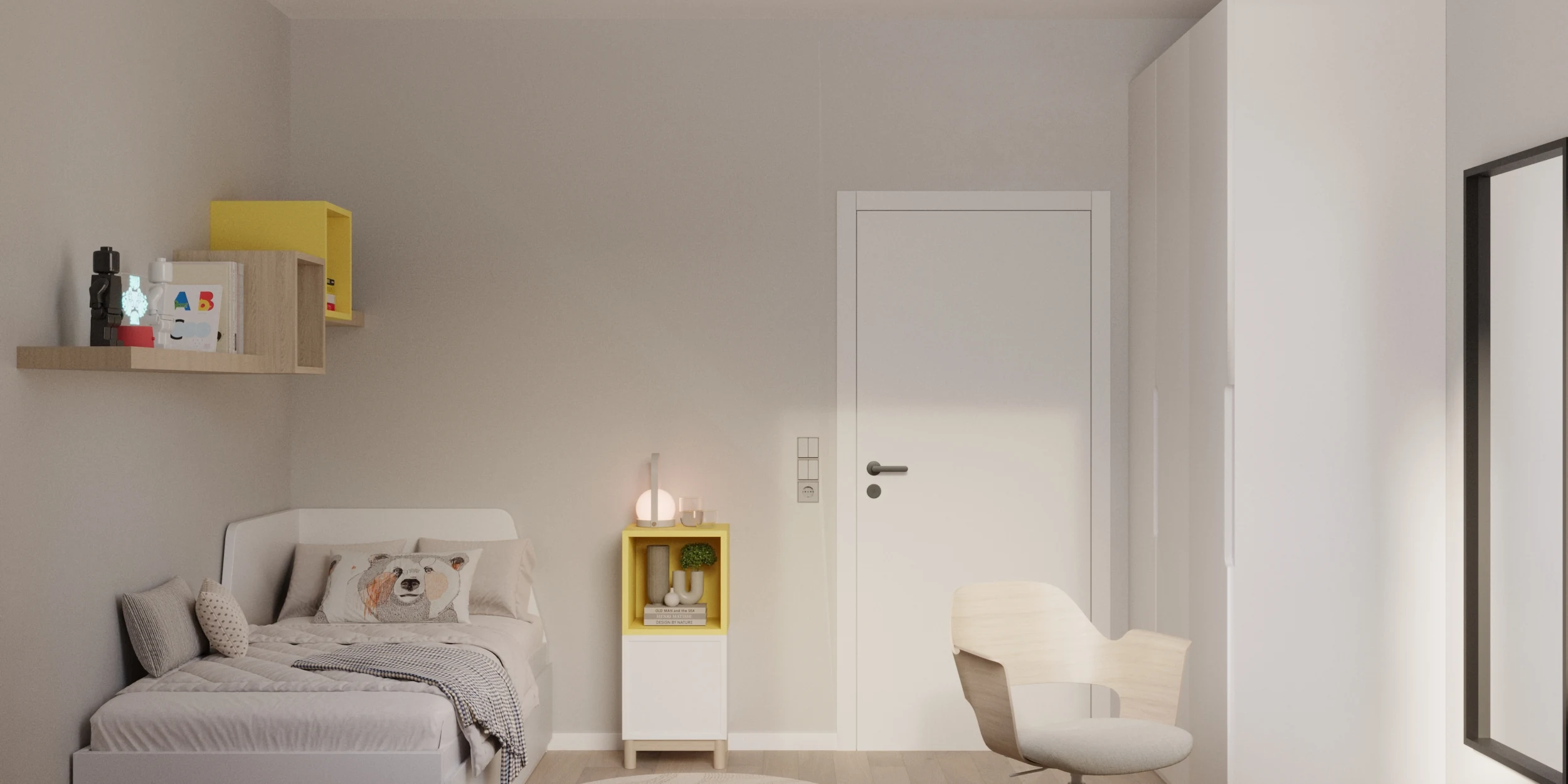 Schlafbereich des Kinderzimmers im Ikea House