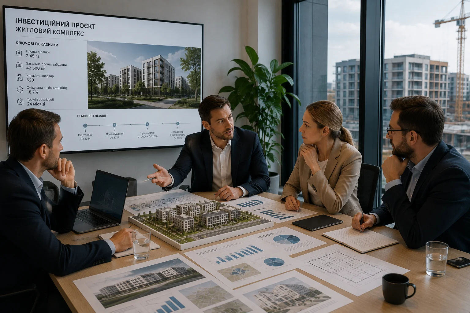 Besprechung eines Immobilien-Investitionsprojekts